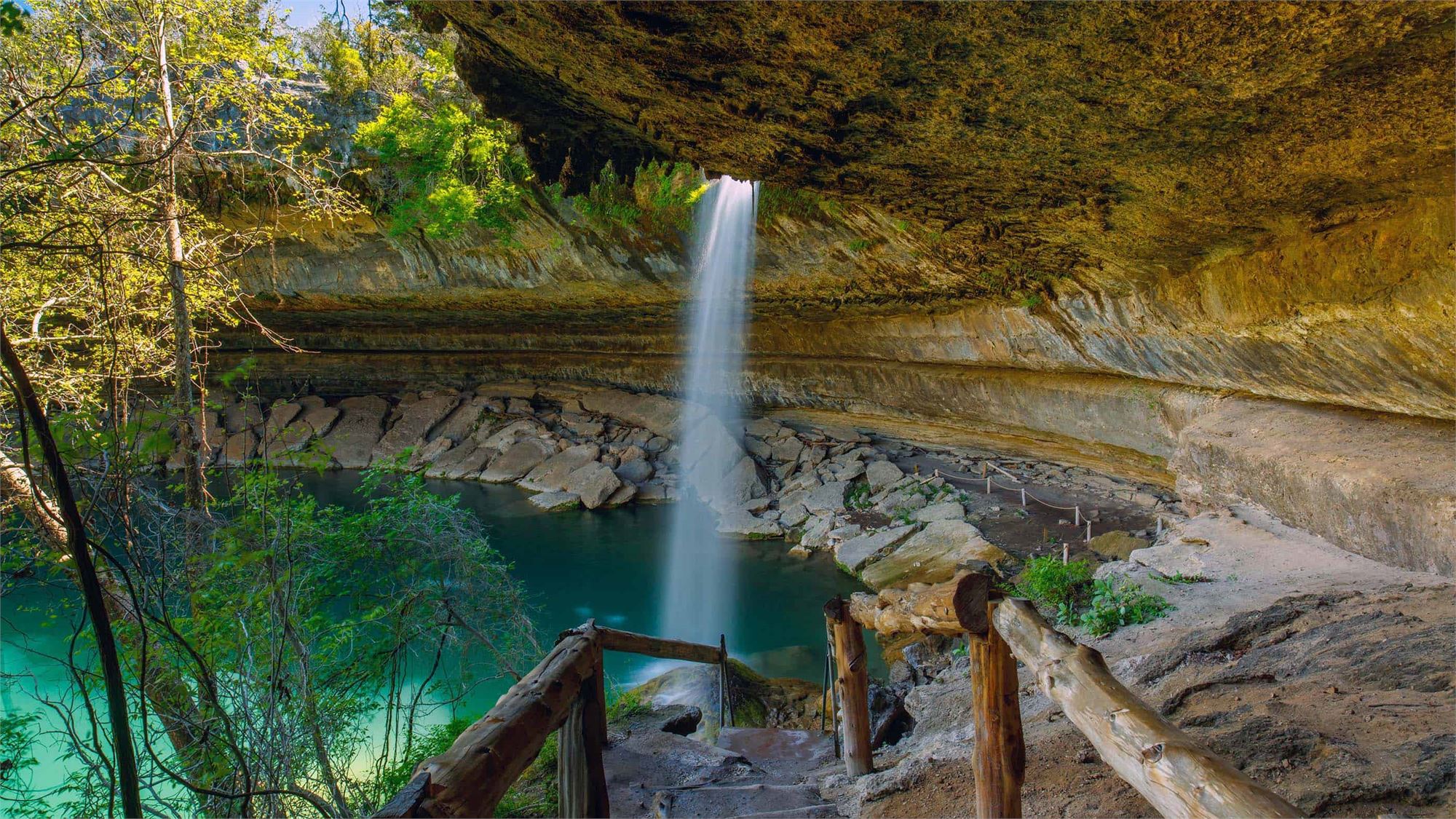 Natural waterfall near Dripping Springs, TX