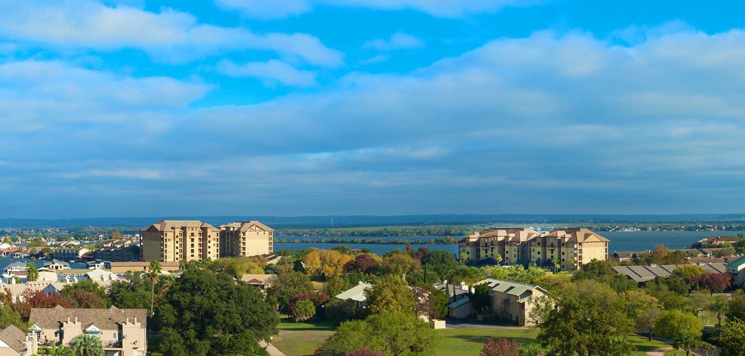 Arial view from a drone of Horseshoe Bay, Texas