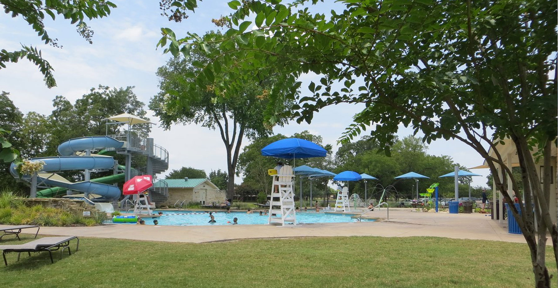 Outdoor, neighborhood water park in Leander TX where Silverton Custom homes builds. 